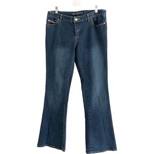 Michael Kors Gold-tone Studded Pockets Boot Cut Blue Jeans Size 8